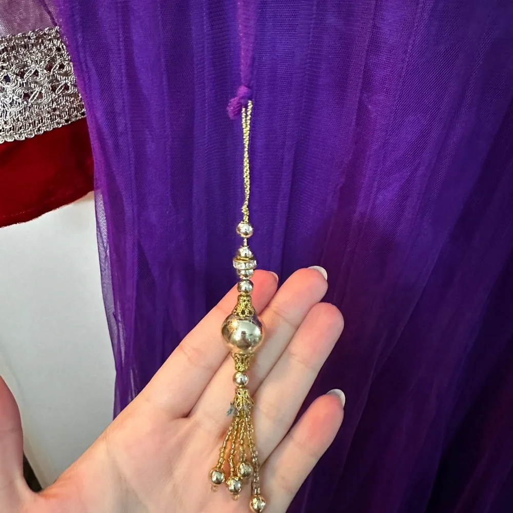 Ethnic Indian Wear Purple and Red Maxi Dress - Picture 9 of 15
